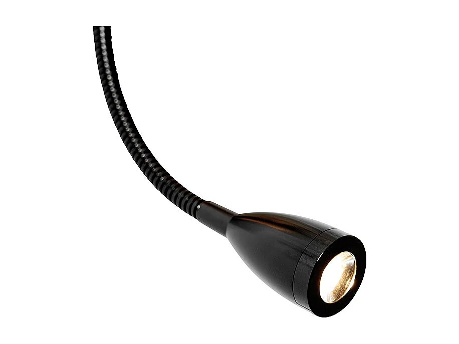 Applique murale noire avec bras flexible et abat-jour doré 15 cm - Brescia