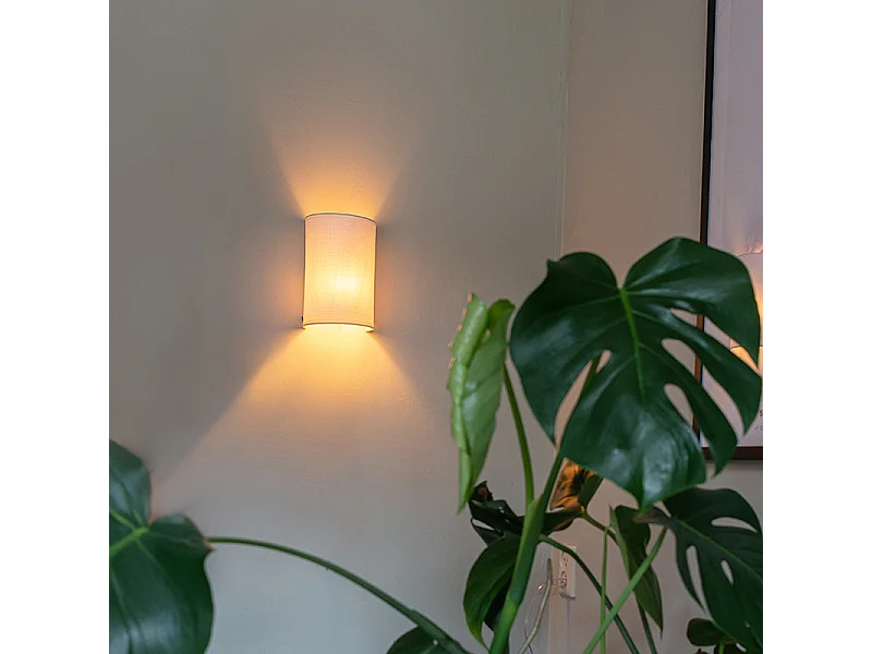 Applique murale moderne blanche - Simple Drum Jute