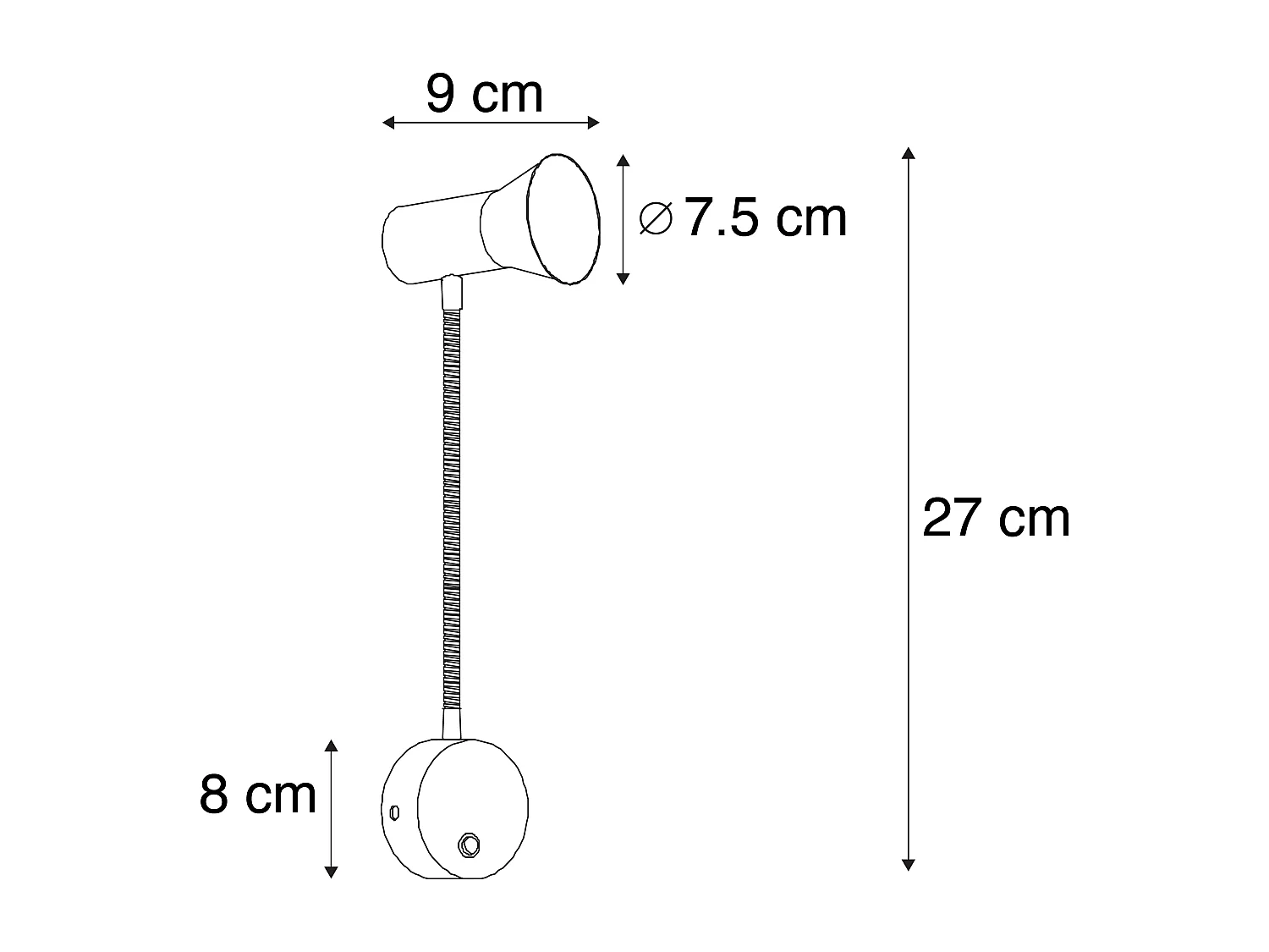Applique murale en acier avec bras flexible - Karin flex