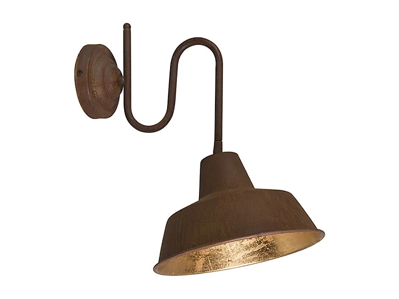 Applique industrielle rouille avec intérieur doré - Usine