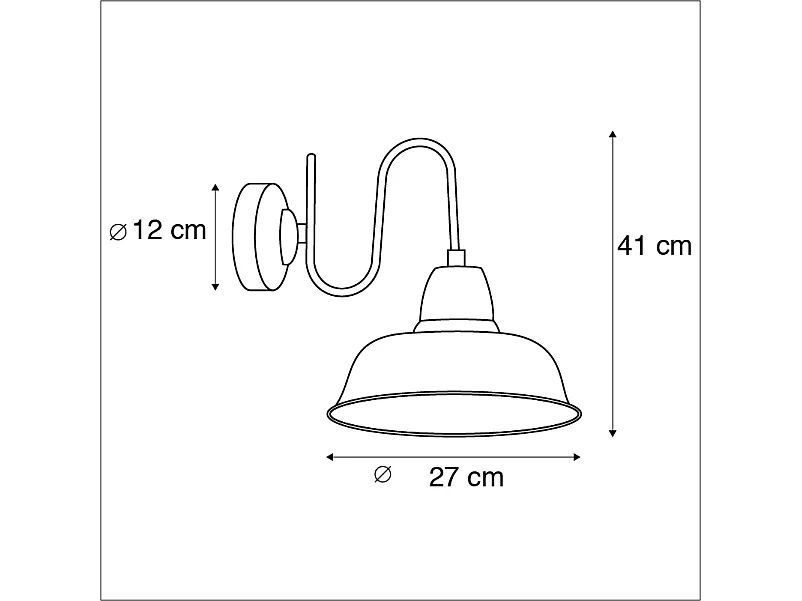 Applique industrielle rouille avec intérieur doré - Usine