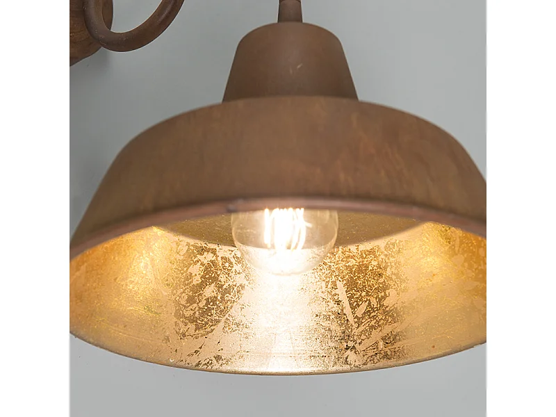 Applique industrielle rouille avec intérieur doré - Usine