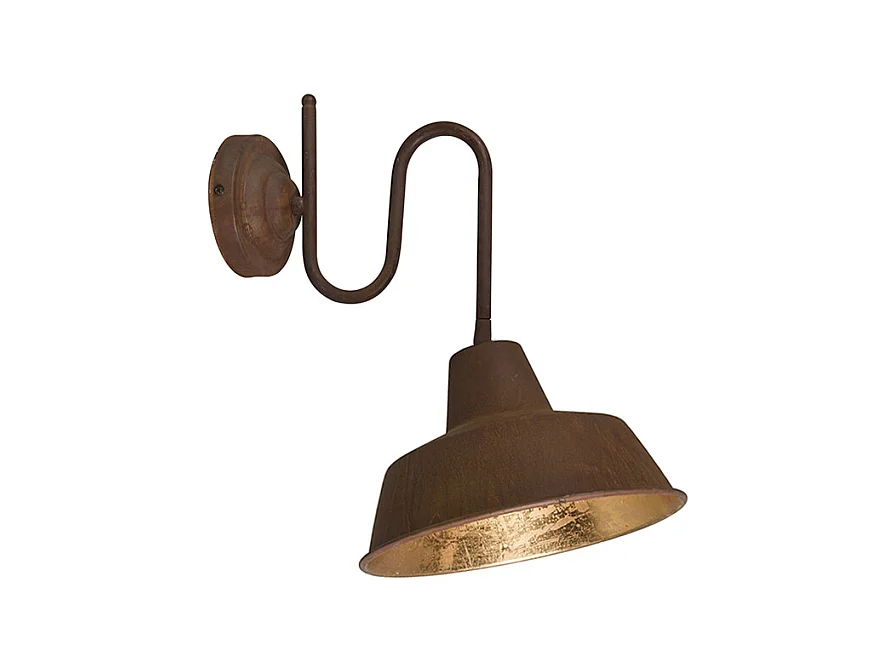 Applique industrielle rouille avec intérieur doré - Usine