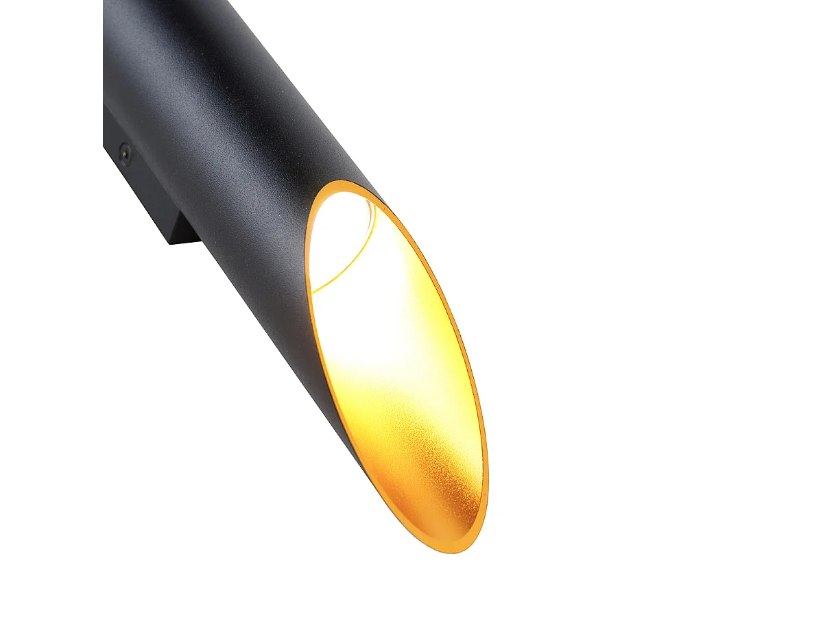 Applique murale intelligente noire 5,6 cm avec 2 GU10 Wifi - Organo