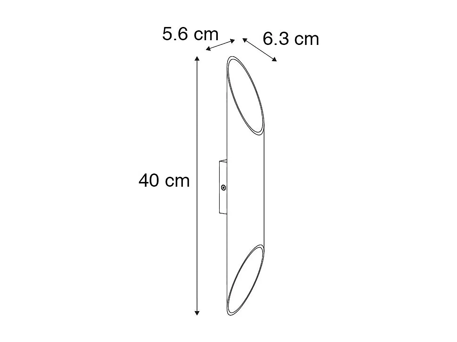 Applique murale intelligente noire 5,6 cm avec 2 GU10 Wifi - Organo