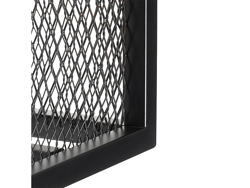 Applique murale industrielle noire avec grille - Cage