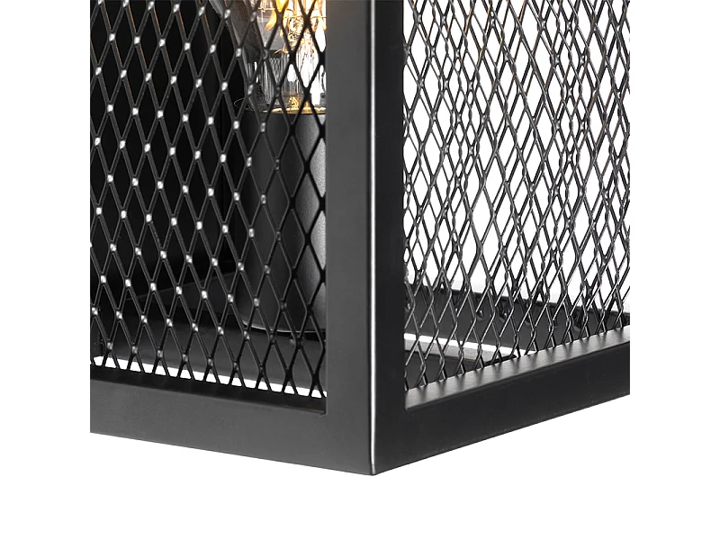 Applique murale industrielle noire avec grille - Cage