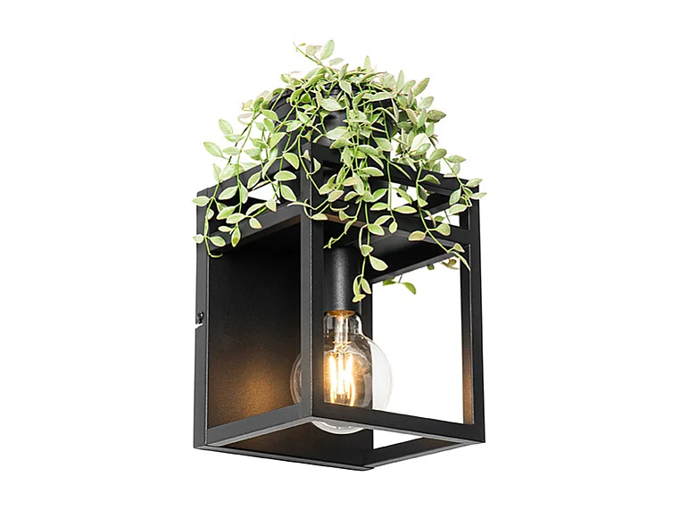 Applique murale industrielle noire avec étagère - Cage Rack