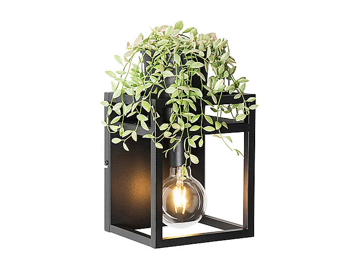 Applique murale industrielle noire avec étagère - Cage Rack