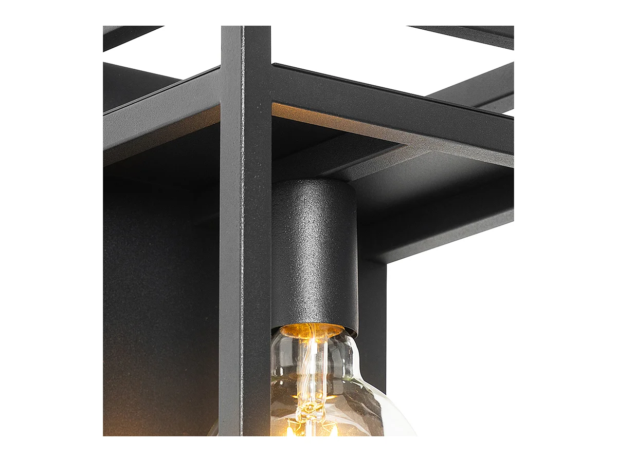 Applique murale industrielle noire avec étagère - Cage Rack