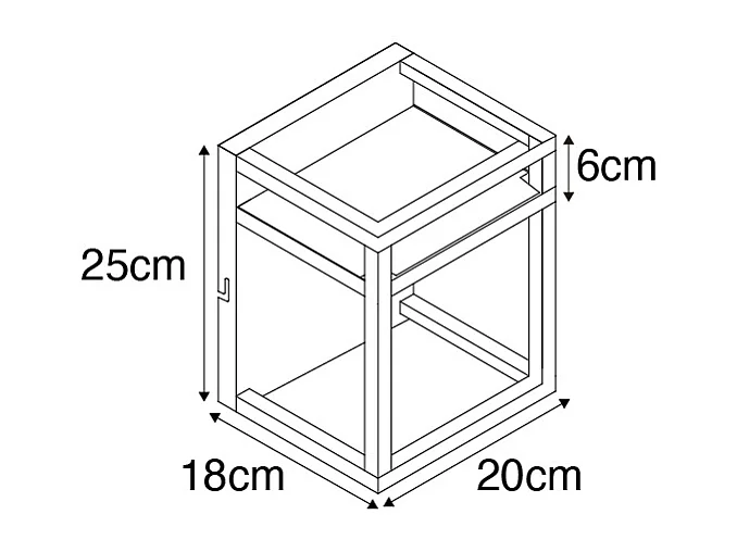 Applique murale industrielle noire avec étagère - Cage Rack