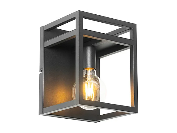 Applique murale industrielle noire avec étagère - Cage Rack