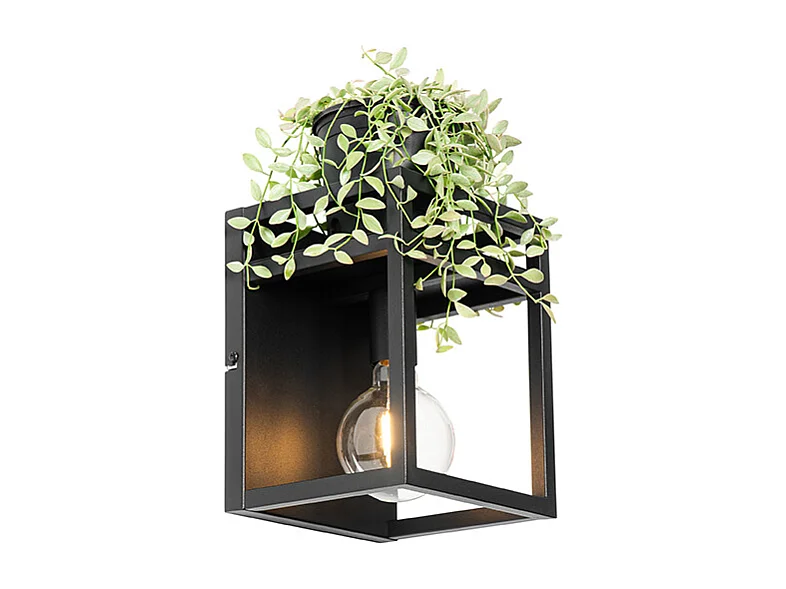 Applique murale industrielle noire avec étagère - Cage Rack