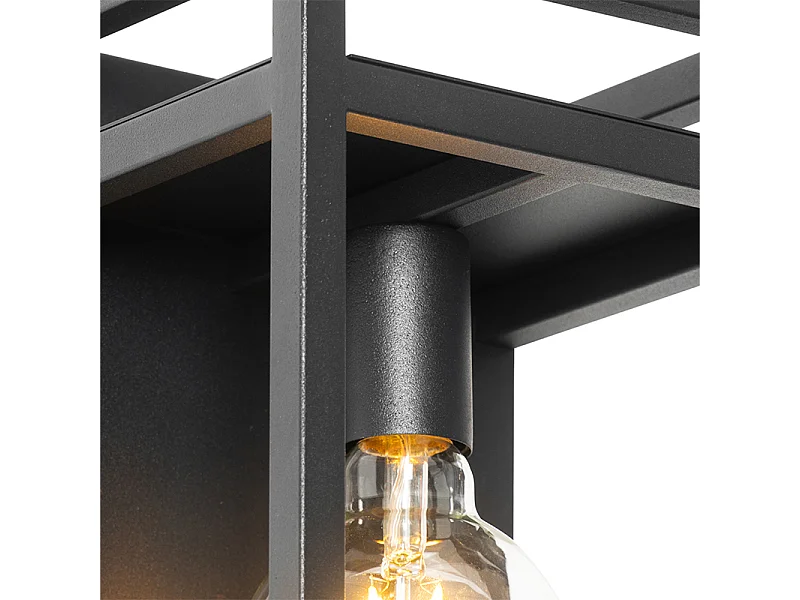 Applique murale industrielle noire avec étagère - Cage Rack