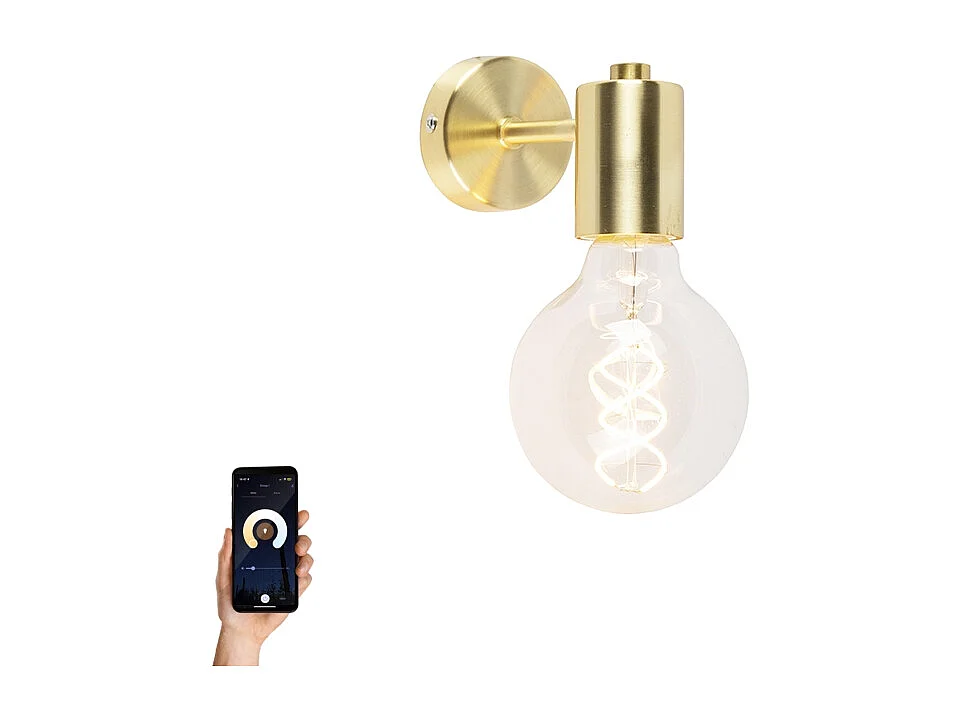 Applique murale Art déco dorée avec ampoule G95 WiFi - Facil
