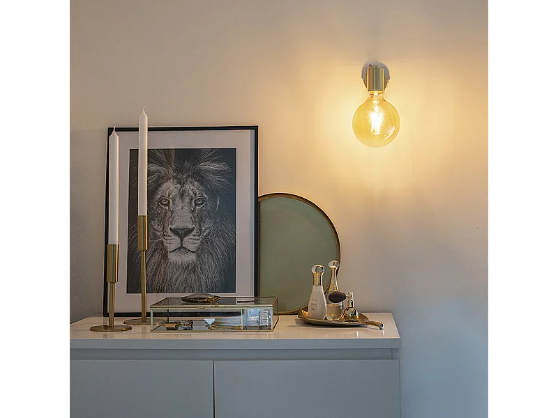 Applique murale Art déco dorée avec ampoule G95 WiFi - Facil
