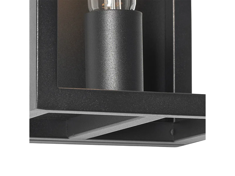 Applique murale industrielle noire cube - Cage