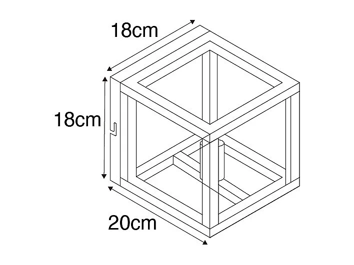Applique murale industrielle noire cube - Cage