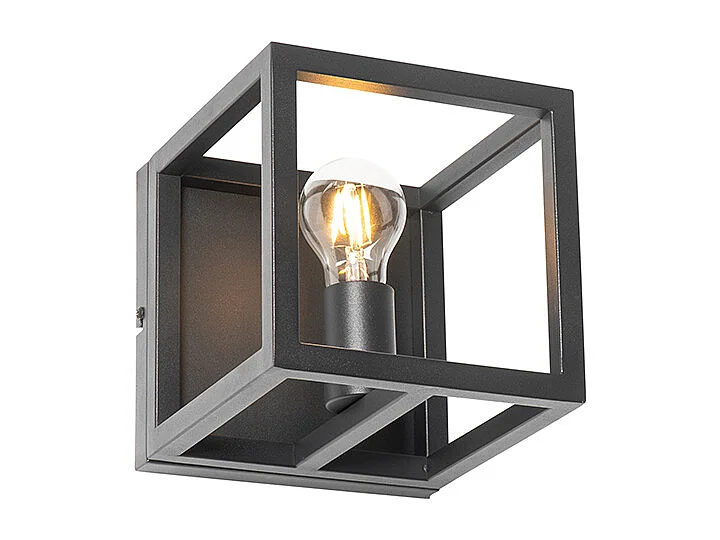 Applique murale industrielle noire - Cage