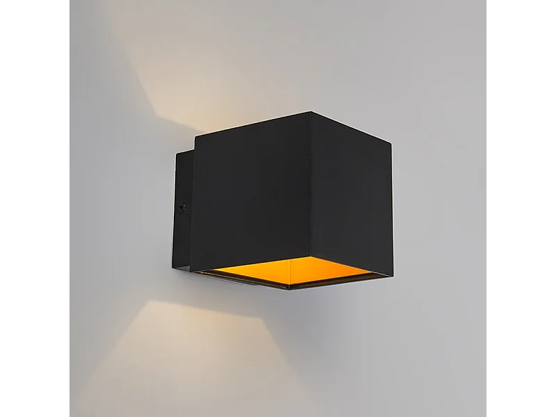 Lot de 2 appliques design noir / or avec LED - Caja