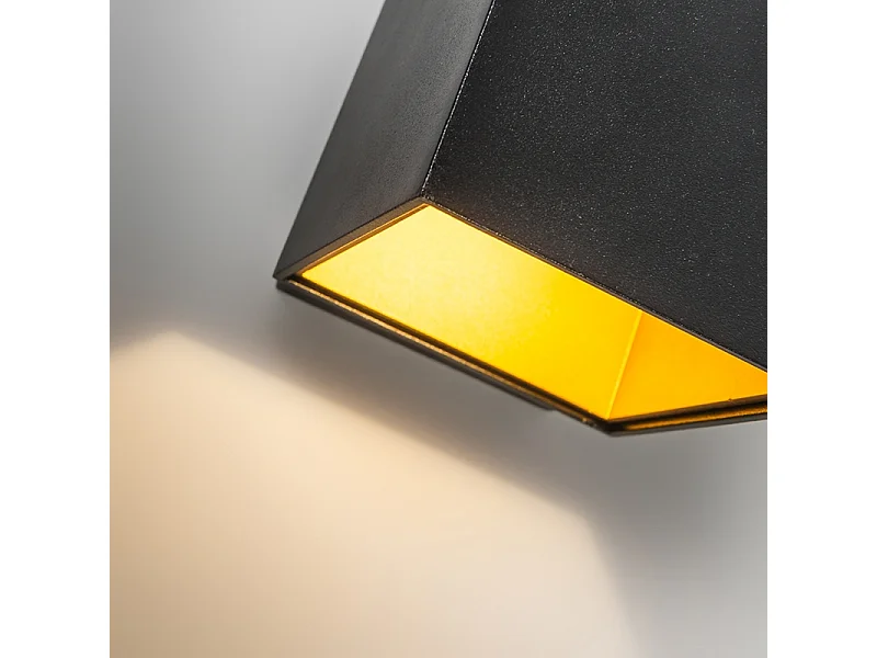 Lot de 2 appliques design noir / or avec LED - Caja