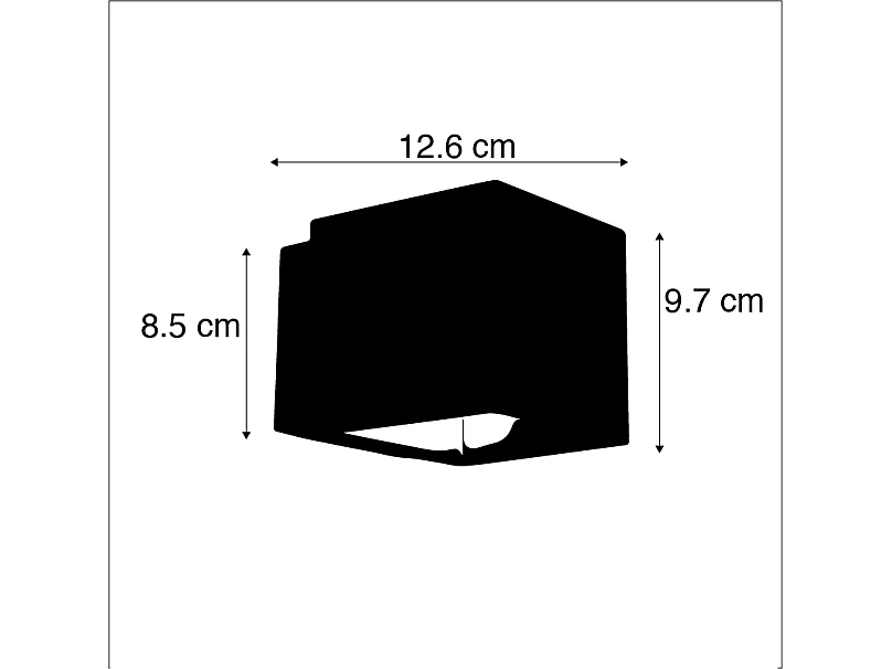 Lot de 2 appliques murales design noir/or avec LED - Caja