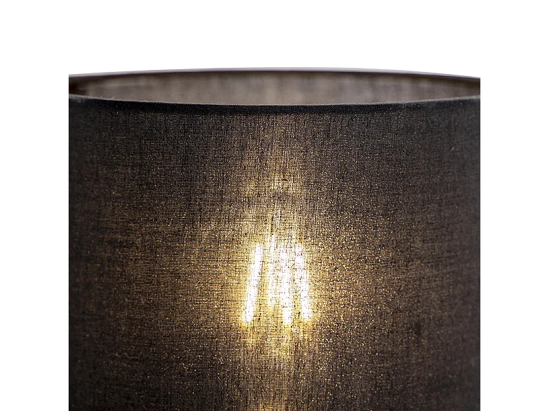 Applique murale moderne noire avec abat-jour en coton - Stacca