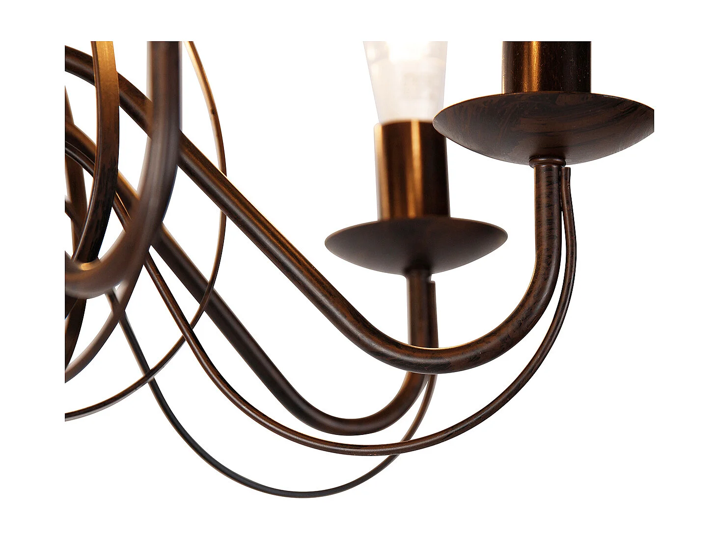 Lustre intelligent brun rouille 8 lumières avec wifi B35 - Giuseppe