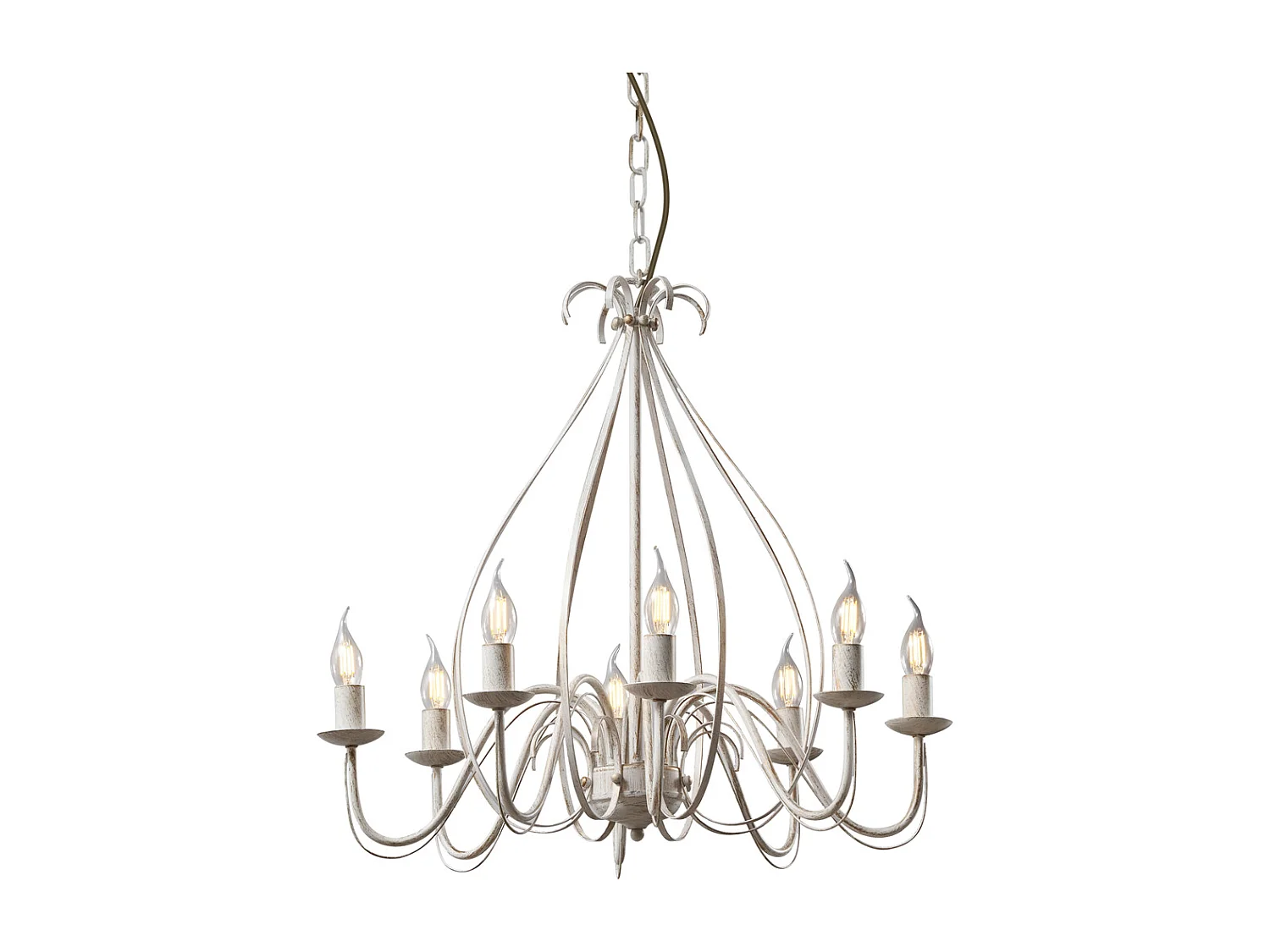 Lustre antique crème 8 lumières - GIUSEPPE 8