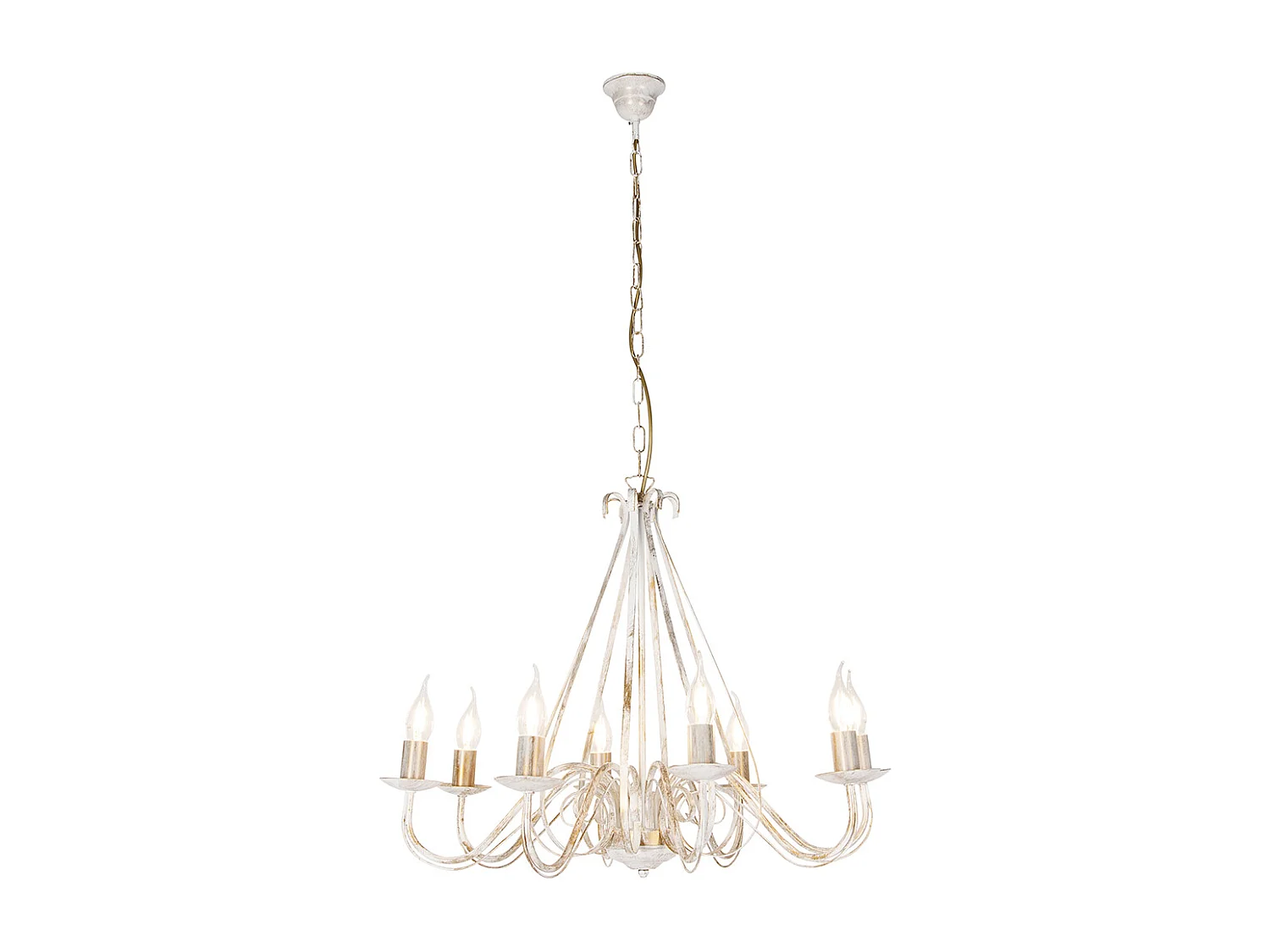 Lustre antique crème 8 lumières - GIUSEPPE 8