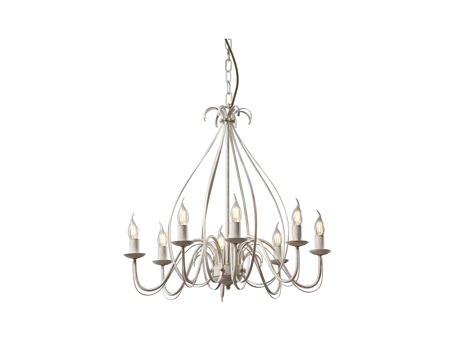 Lustre antique crème 8 lumières - GIUSEPPE 8