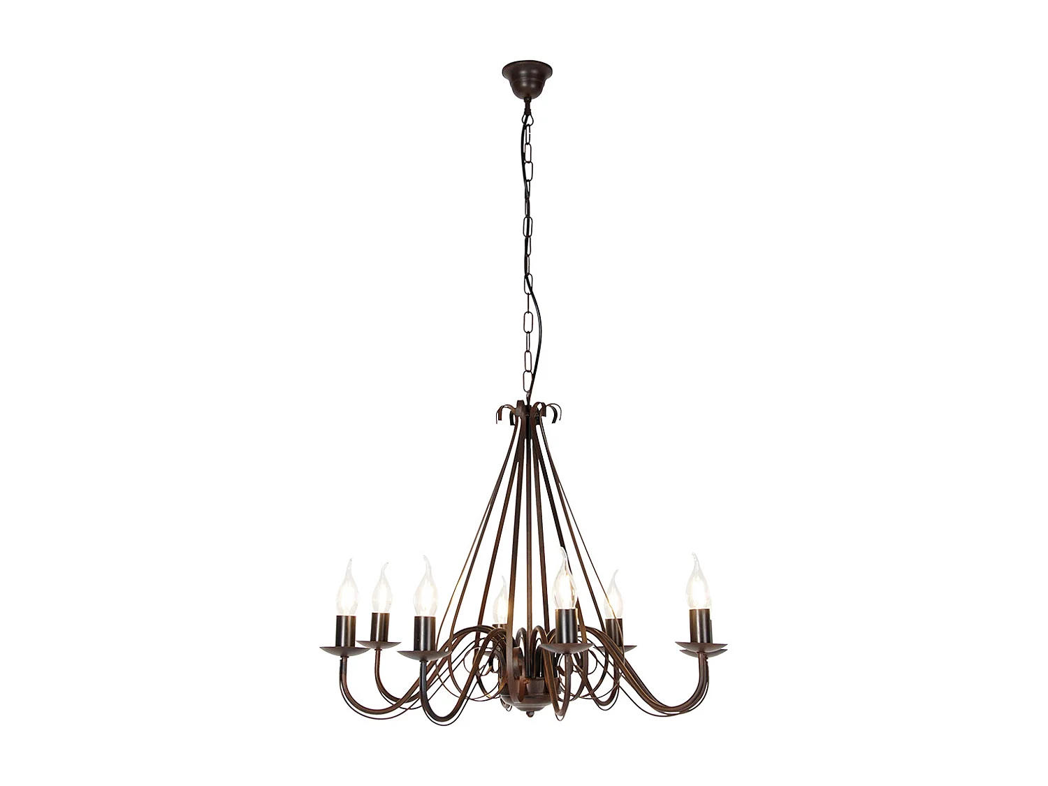 Lustre ancien marron 8 lumières - GIUSEPPE 8