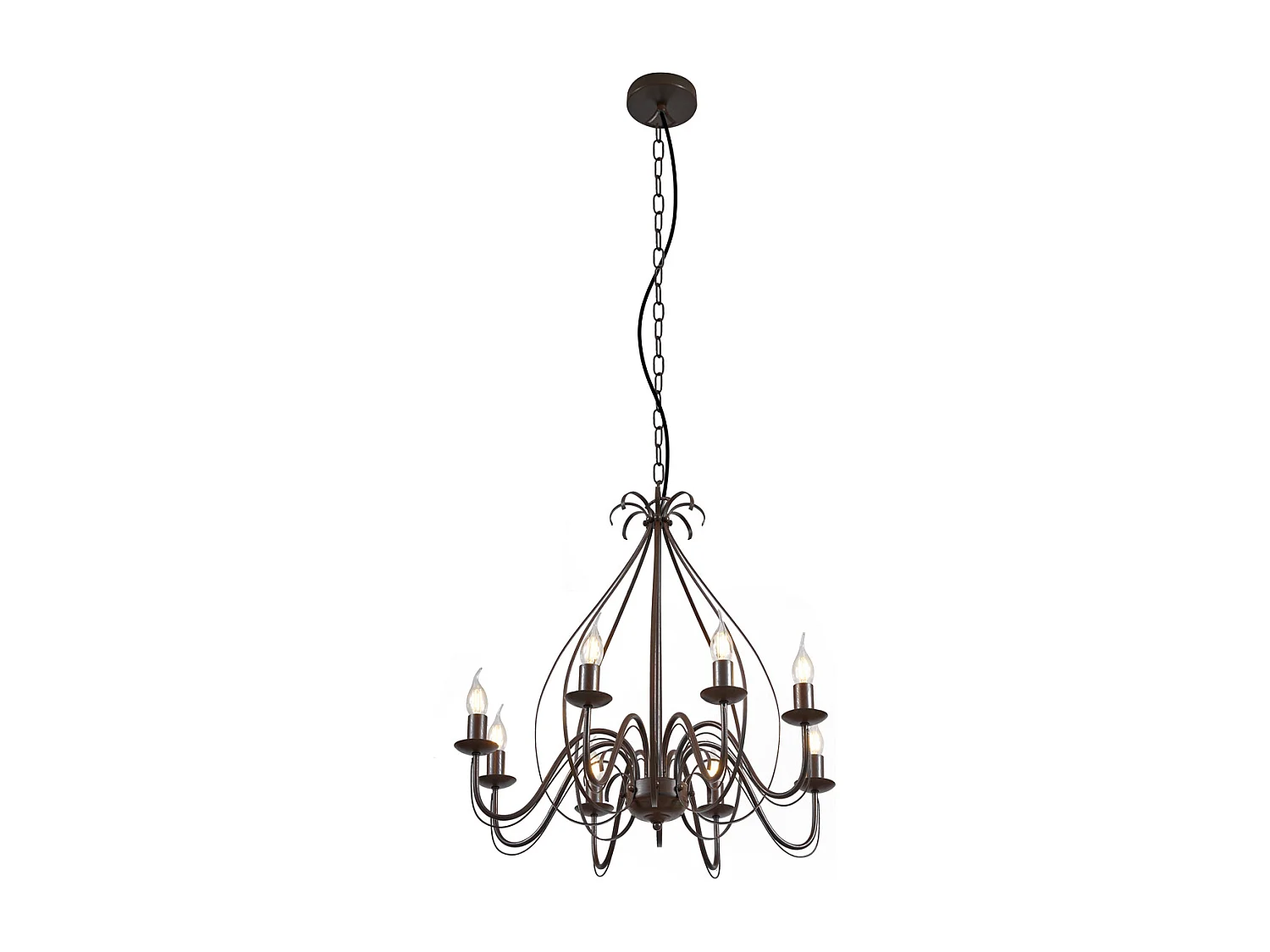 Lustre ancien marron 8 lumières - GIUSEPPE 8