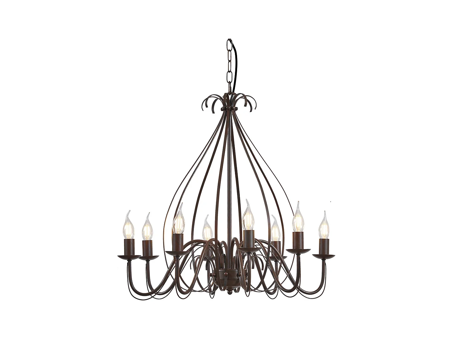 Lustre ancien marron 8 lumières - GIUSEPPE 8