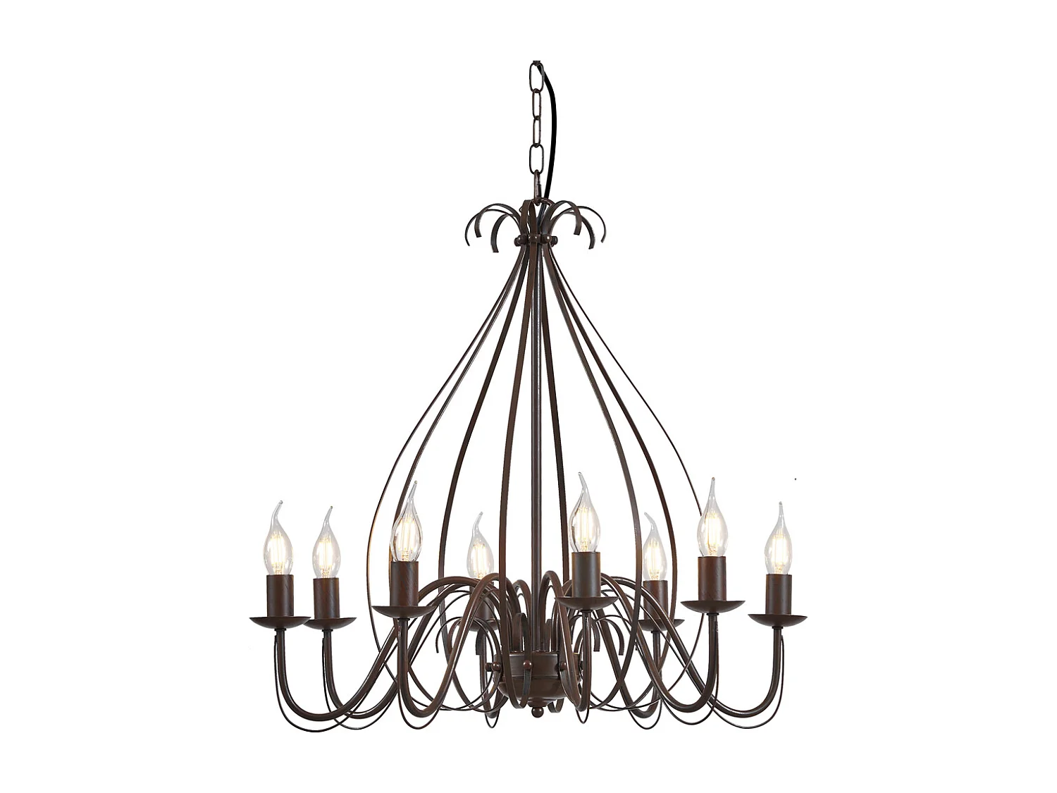 Lustre classique marron rouille à 8 lumières - Giuseppe