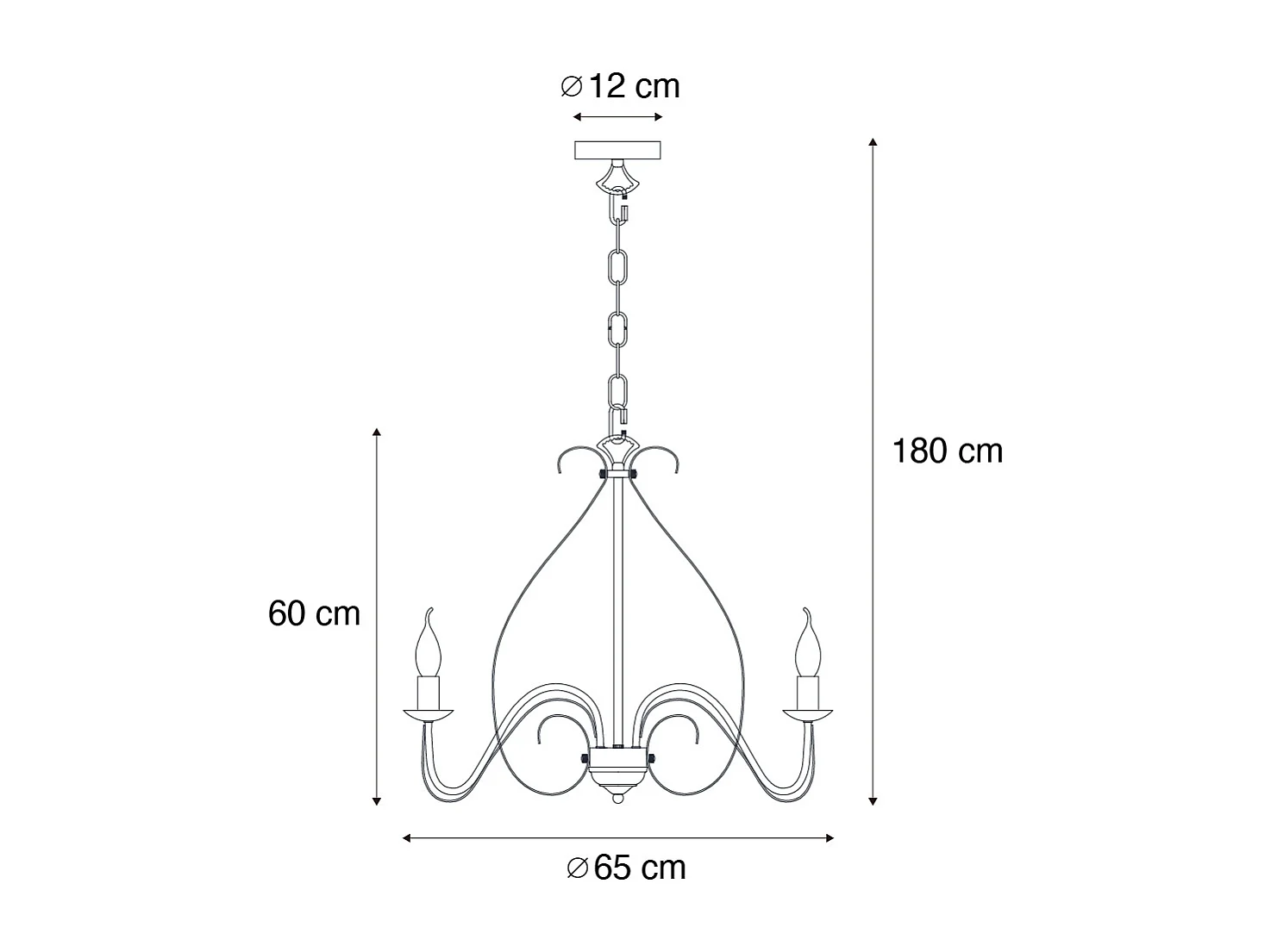 Lustre classique marron rouille à 8 lumières - Giuseppe