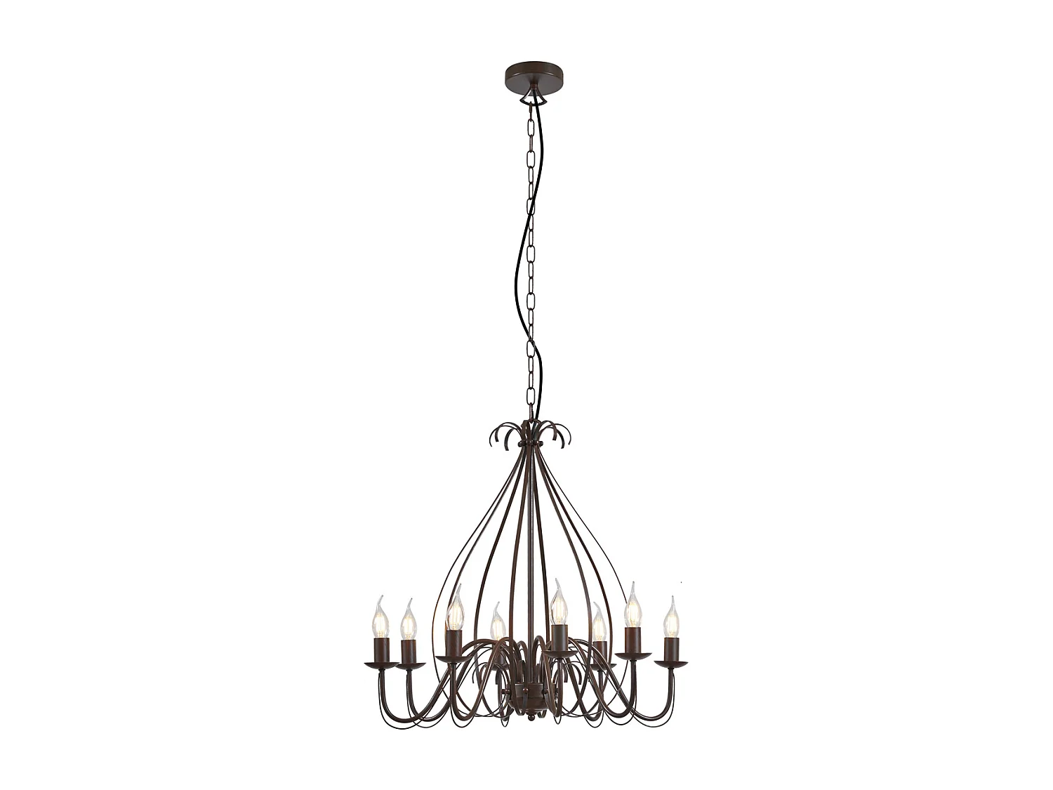 Lustre classique marron rouille à 8 lumières - Giuseppe