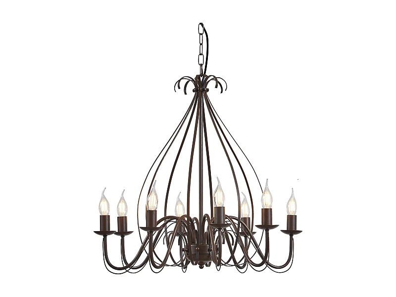 Lustre classique marron rouille à 8 lumières - Giuseppe