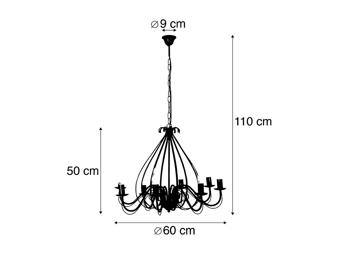 Lustre classique or antique 8 lumières - Giuseppe