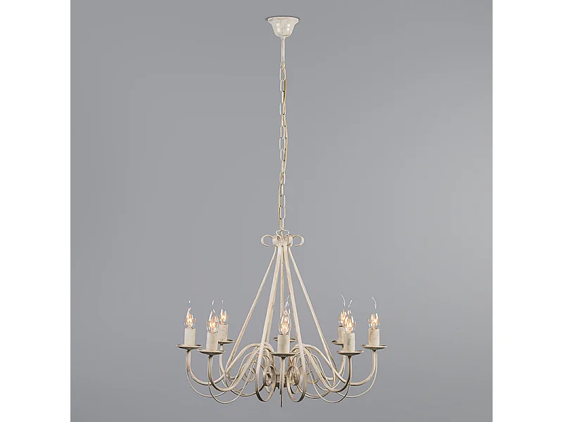 Lustre crème avec abat-jour à pince 12 cm noir - Giuseppe