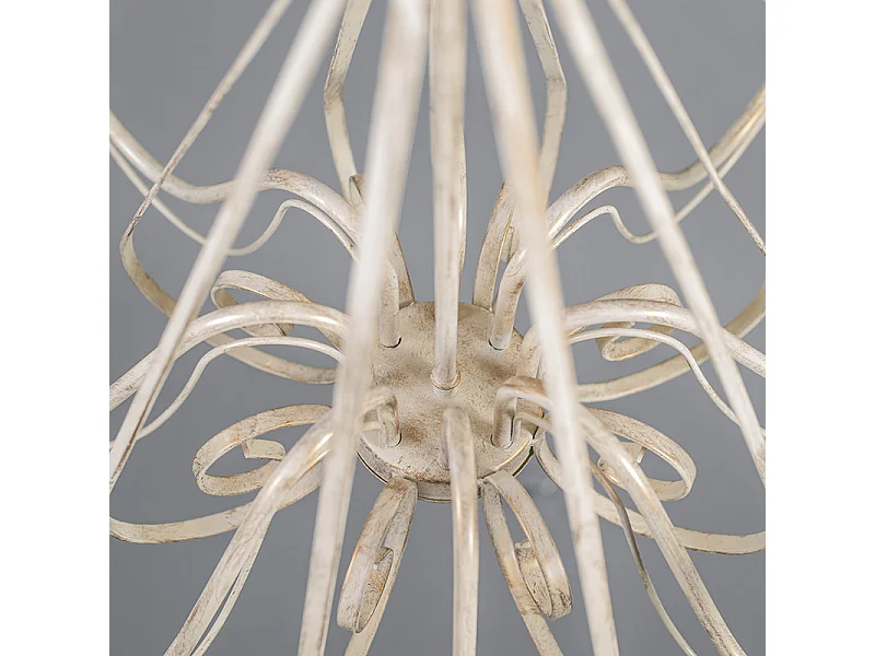 Lustre crème avec abat-jour à pince 12 cm noir - Giuseppe