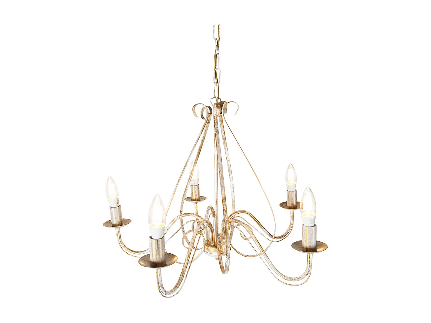 Lustre intelligent blanc 5 lumières avec Wifi B35 - Giuseppe