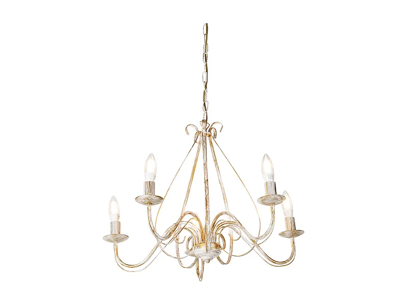 Lustre intelligent blanc 5 lumières avec Wifi B35 - Giuseppe