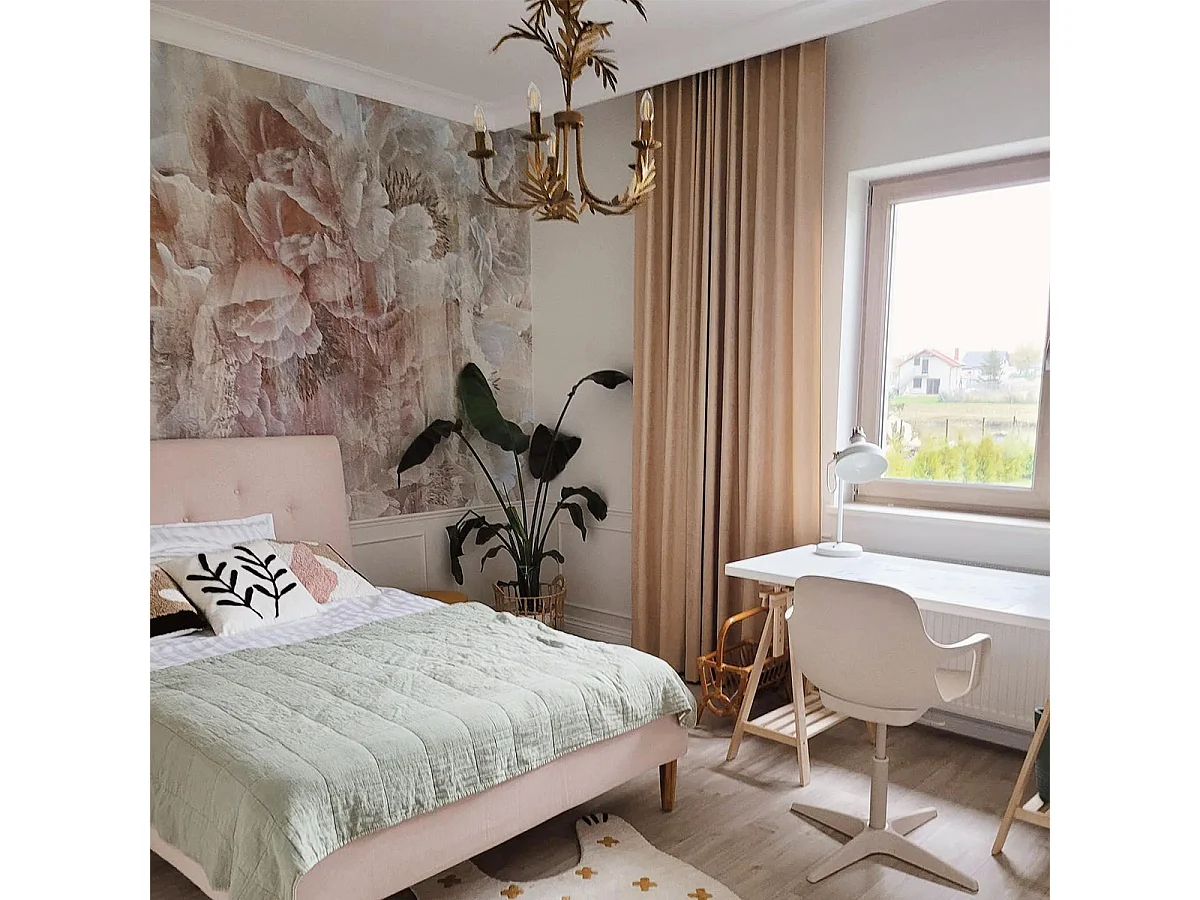 Lustre vintage doré à 5 lumières - Botanica