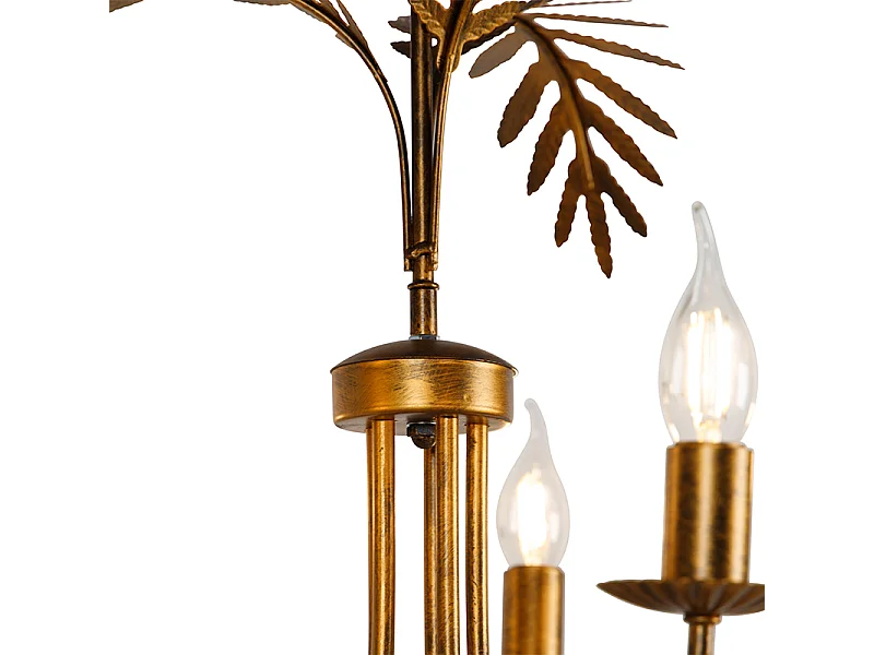 Lustre vintage doré à 5 lumières - Botanica