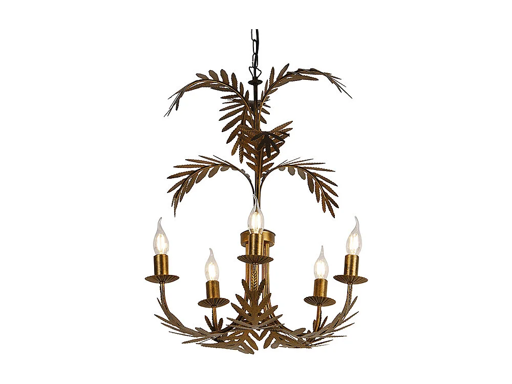 Lustre vintage or 5 lumières - Botanica