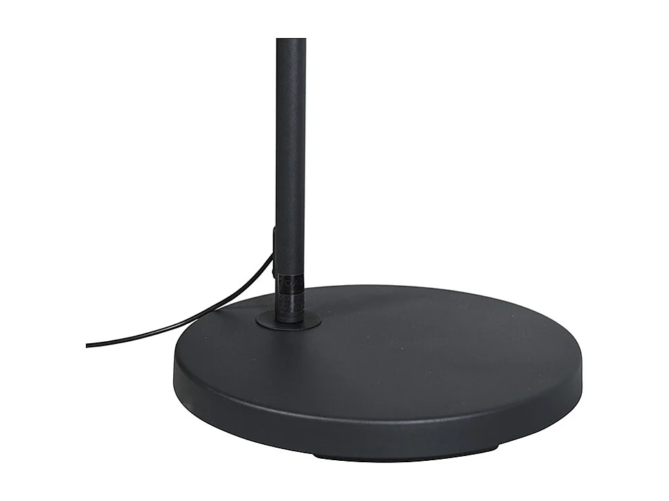 Lampe d'arche moderne noire avec abat-jour en tissu noir - Arc Basic