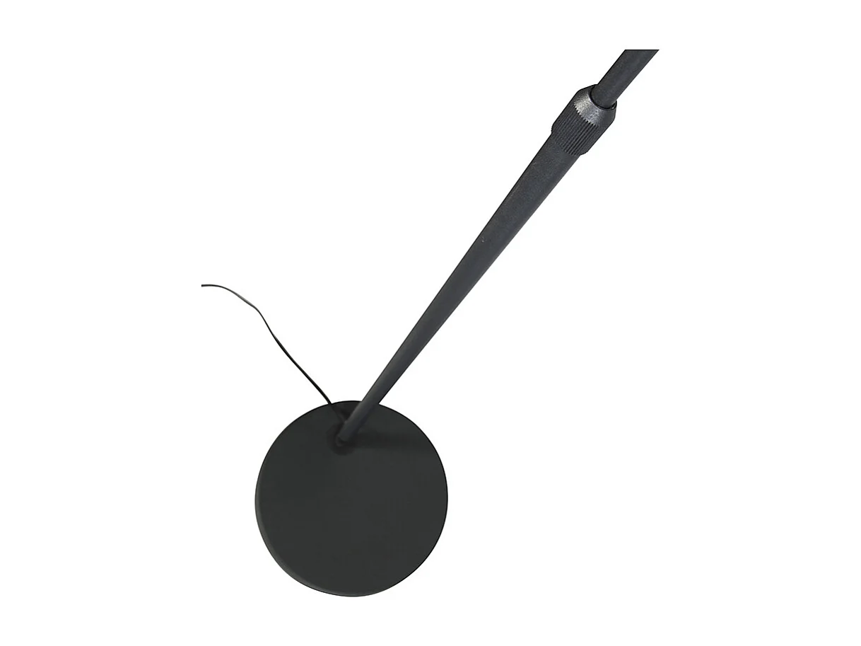 Lampe d'arche moderne noire avec abat-jour en tissu noir - Arc Basic