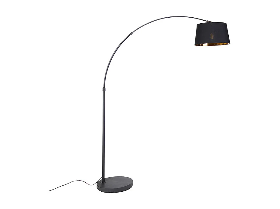 Lampe à arc moderne noire avec or - Arc Basic