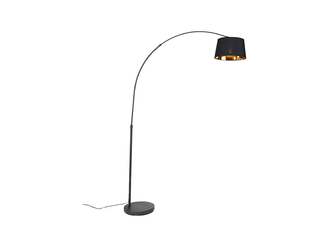 Lampe à arc moderne noire avec or - Arc Basic